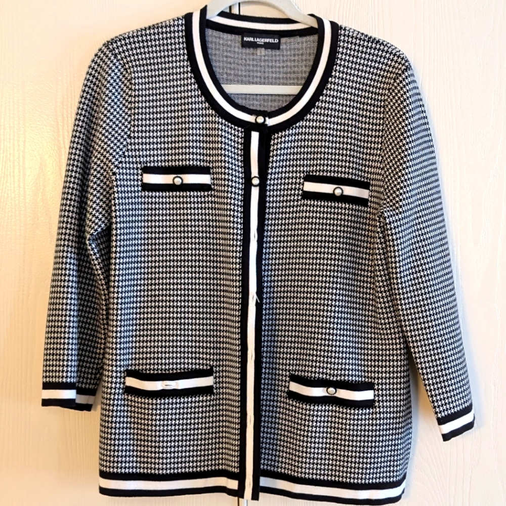 Karl Lagerfeld Houndstooth Sweater Size L